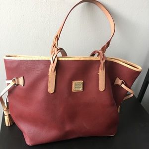 Dooney & Burke Leather Maroon Shoulder Bag (Tote)